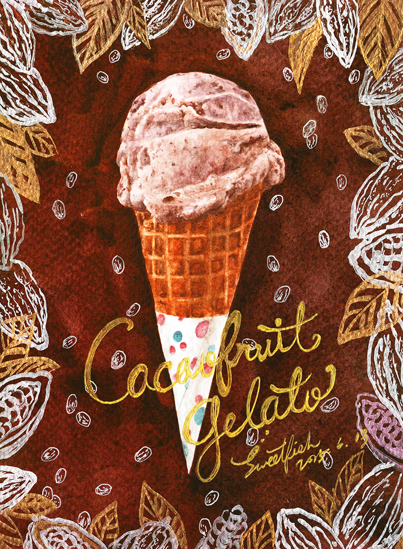 cacaofruit-gelato-watercolor-food-painting-by-sweetfish-food-art