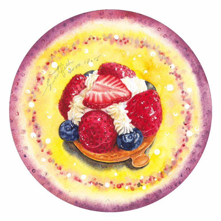 strawberry-tarte-watercolor-food-painting-by-sweetfish-food-artc-watercolor-food-painting-by-sweetfish-food-art