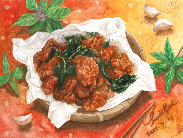 taiwanese-popcorn-chicken-watercolor-food-painting-by-sweetfish-food-art-